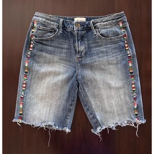 Sundance Catalog Lulu Rainbow Denim Shorts, size 26